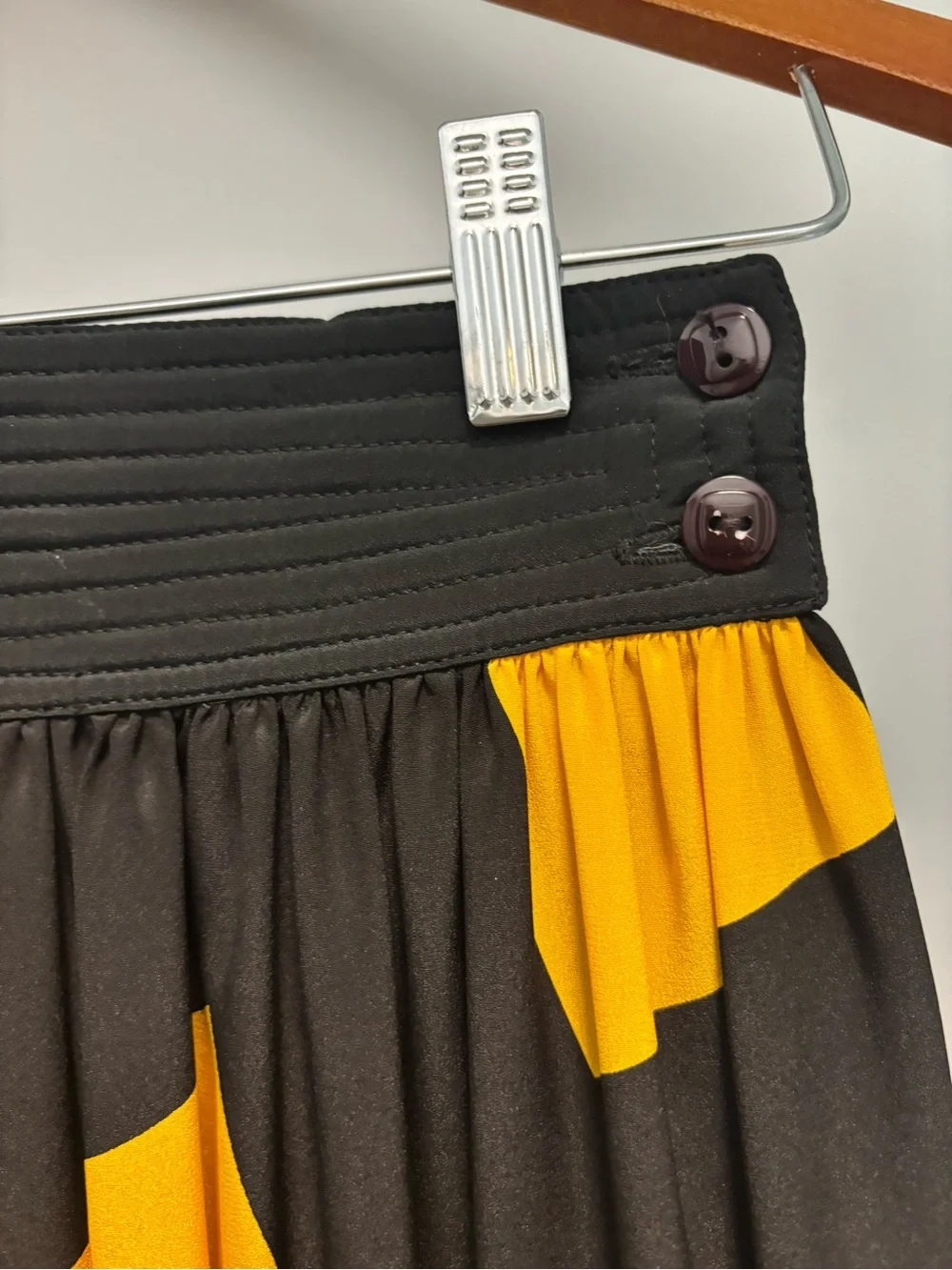 Vintage Black and Yellow Geometric Maxi Skirt by Wayne Clark Studio - Picture 3 of 4
